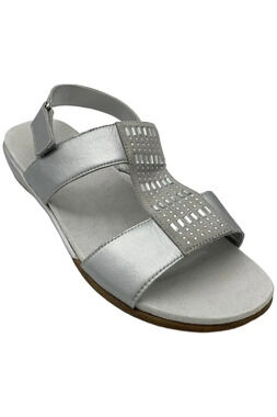 Easy Spirit Women's Hazel Wedge Sandal Silver 040 - Narrow